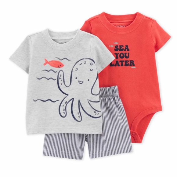 NWT Carter’s 3 Piece Baby Boy Outfits Bundle of 2 Sets Size 3-6 Months - Picture 9 of 15